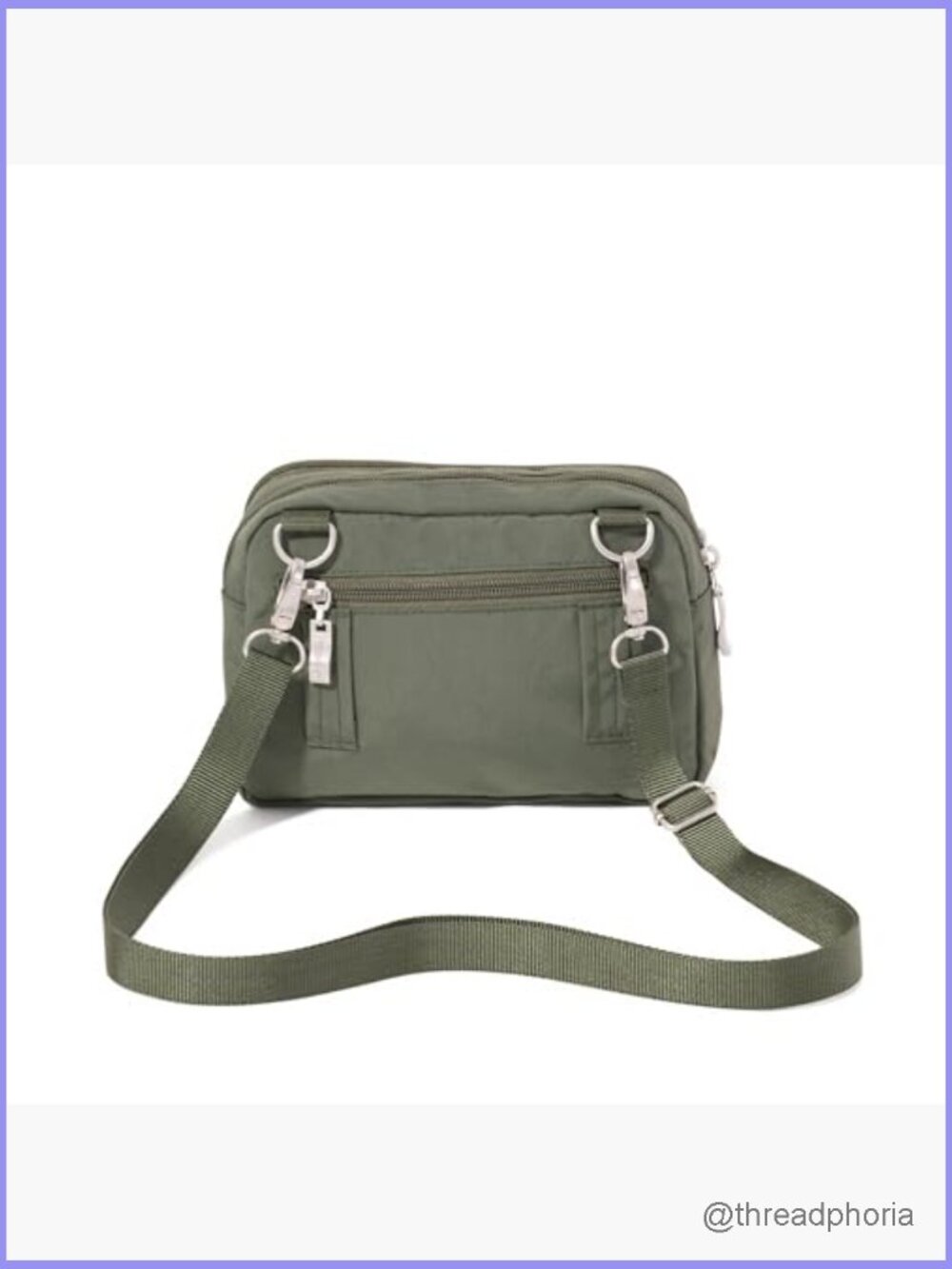 Triple Zip Crossbody Wallet RFID Convertible Fanny Pack - Picture 7 of 7